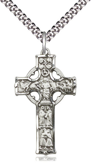 Sterling Silver Celtic Cross Medal Catholic Jewelry