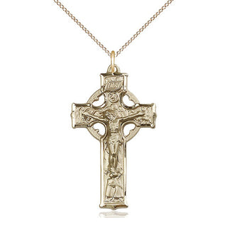 14kt Gold Celtic Crucifix Medal