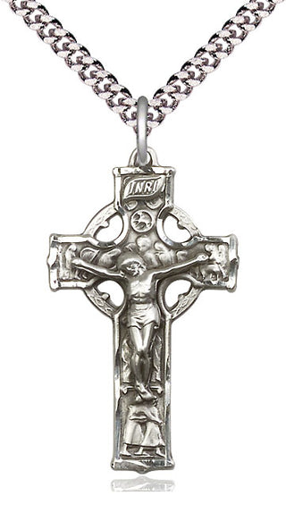 Sterling Silver Celtic Crucifix Medal Catholic Jewelry