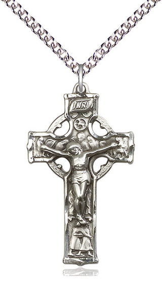Sterling Silver Celtic Crucifix Medal Catholic Jewelry