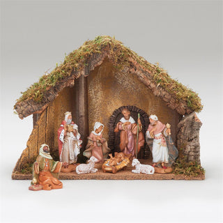 5-Inch Scale 8 Figure Nativity With Italian Stable