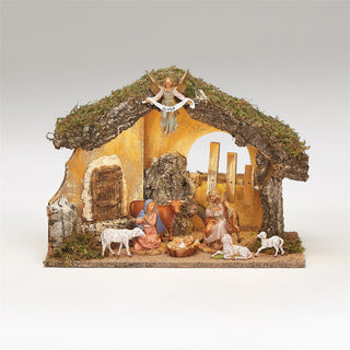 5-Inch Scale 9 Figure Nativity With Usb Led Italian Stable
