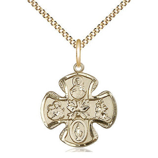 14kt Gold Filled 5-Way Medal Religious Jewelry