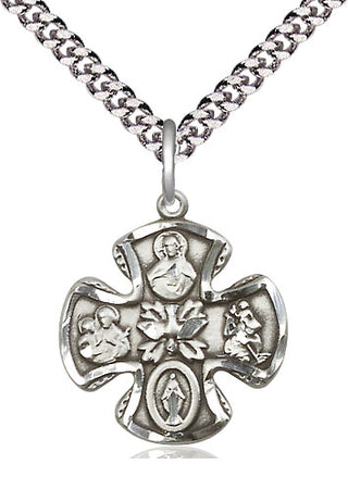 Pewter 5-Way Medal Religious Jewelry
