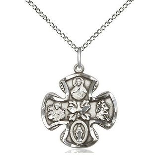 Sterling Silver 5-Way Medal Religious Jewelry