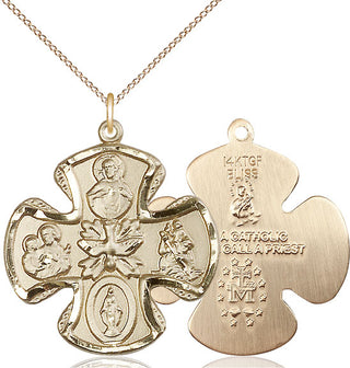 14kt Gold Filled 5-Way Medal Catholic Jewelry