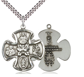 Sterling Silver 5-Way Medal Catholic Jewelry