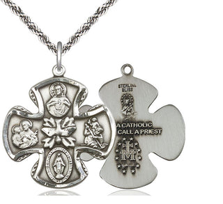 Sterling Silver 5-Way Medal Catholic Jewelry