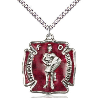Sterling Silver Saint Florian Medal Catholic Jewelry Engraved Catholic Saint Jewelry