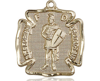 14kt Gold Filled Saint Florian Medal Engraved Catholic Saint Jewelry
