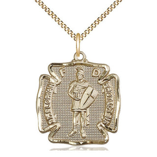 14kt Gold Filled Saint Florian Medal Catholic Jewelry Engraved Catholic Saint Jewelry