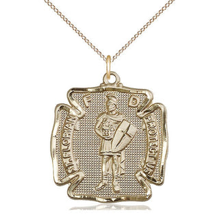 14kt Gold Filled Saint Florian Medal Catholic Jewelry Engraved Catholic Saint Jewelry