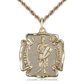 14kt Gold Filled Saint Florian Medal Catholic Jewelry Engraved Catholic Saint Jewelry