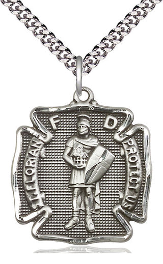 Pewter Saint Florian Medal Catholic Jewelry Engraved Catholic Saint Jewelry
