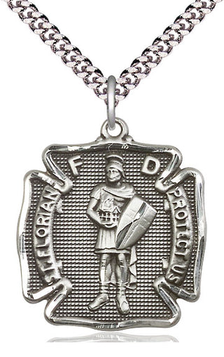 Sterling Silver Saint Florian Medal Catholic Jewelry Engraved Catholic Saint Jewelry