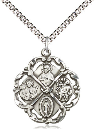 Pewter 5-Way Medal Catholic Jewelry