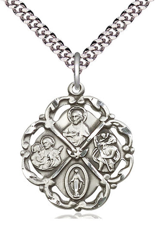 Sterling Silver 5-Way Medal Catholic Jewelry