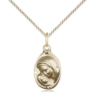 14kt Gold Filled Madonna & Child Medal Religious and Catholic Jewelry