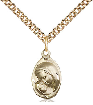 14kt Gold Filled Madonna & Child Medal Religious and Catholic Jewelry