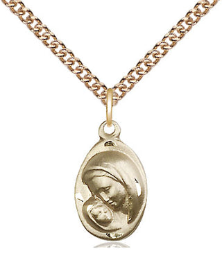 14kt Gold Madonna & Child Medal