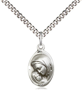 Sterling Silver Madonna & Child Medal Religious and Catholic Jewelry