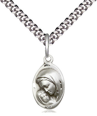 Sterling Silver Madonna & Child Medal Religious and Catholic Jewelry
