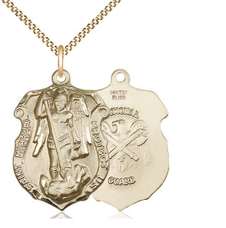 14kt Gold Filled Saint Michael National Guard Medal Catholic Jewelry