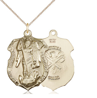 14kt Gold Filled Saint Michael National Guard Medal Catholic Jewelry
