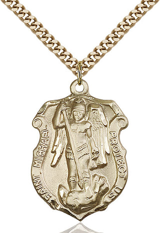 14kt Gold Filled Saint Michael Navy Medal Catholic Jewelry