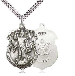 Sterling Silver Saint Michael Army Medal Catholic Jewelry