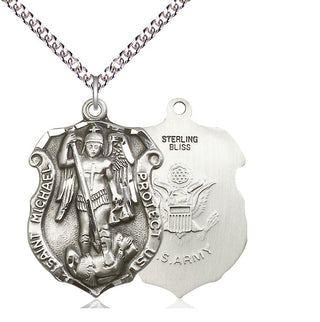 Sterling Silver Saint Michael Army Medal Catholic Jewelry