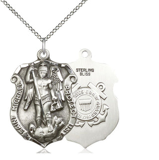 Sterling Silver Saint Michael Coast Guard Medal Catholic Jewelry