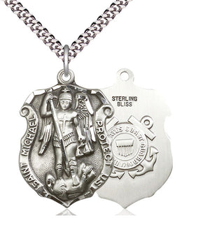 Sterling Silver Saint Michael Coast Guard Medal Catholic Jewelry