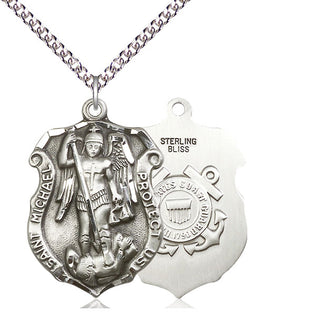 Sterling Silver Saint Michael Coast Guard Medal Catholic Jewelry