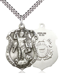 Sterling Silver Saint Michael Coast Guard Medal Catholic Jewelry
