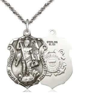 Sterling Silver Saint Michael Coast Guard Medal Catholic Jewelry