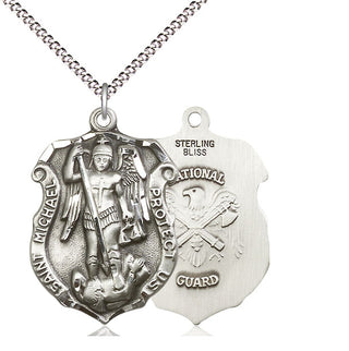 Sterling Silver Saint Michael National Guard Medal Catholic Jewelry
