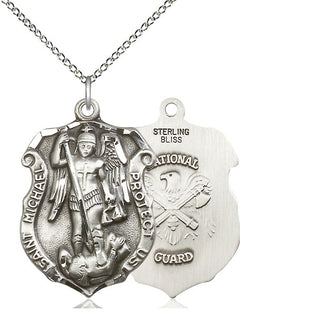 Sterling Silver Saint Michael National Guard Medal Catholic Jewelry