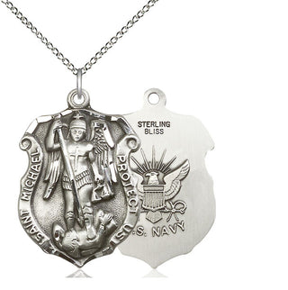 Sterling Silver Saint Michael Navy Medal Catholic Jewelry