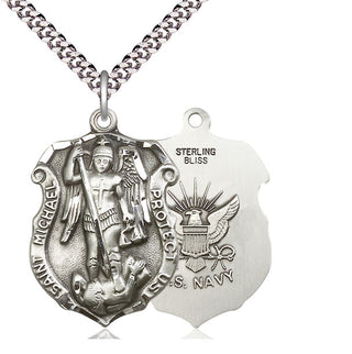 Sterling Silver Saint Michael Navy Medal Catholic Jewelry