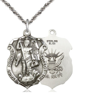Sterling Silver Saint Michael Navy Medal Catholic Jewelry