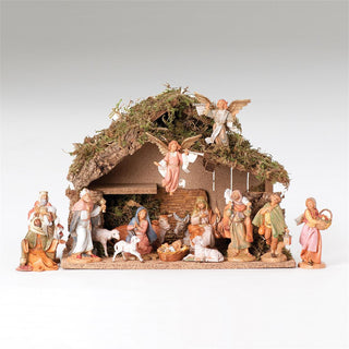 5-Inch Scale 16 Figure Nativity With Italian Stable