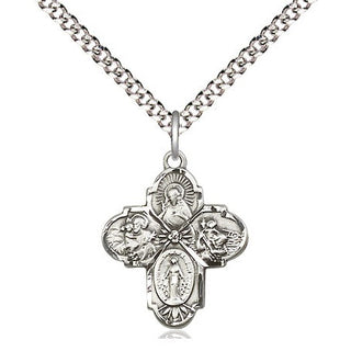 Pewter 4-Way Medal Religious Jewelry