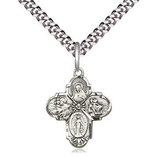 Pewter 4-Way Medal Religious Jewelry