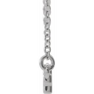 Platinum Sideways Cross Bar 18" Necklace   