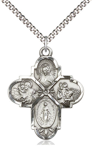 Pewter 4-Way Medal Catholic Jewelry
