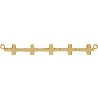 18K Yellow 36.5x4 mm Sideways Cross Bar Necklace Center
