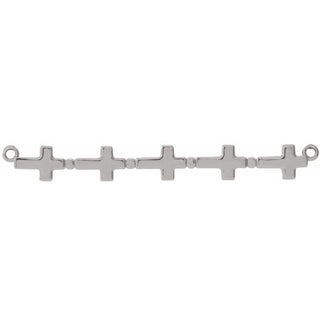 14K White 36.5x4 mm Sideways Cross Bar Necklace Center