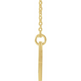 14K Yellow Natural Peridot Pierced Cross Disc 16-18" Necklace