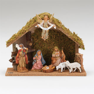 5-Inch Scale 7 Figure Nativity With Italian Stable